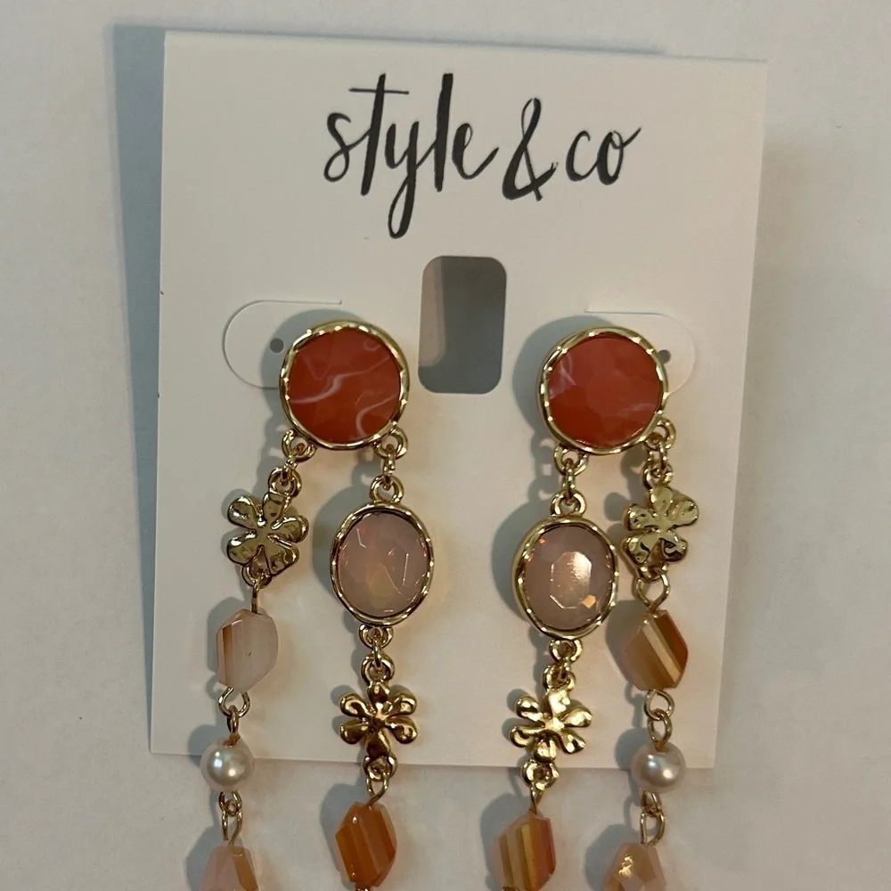 NWT Style & Co. Gold and Orange Bohemian Earrings